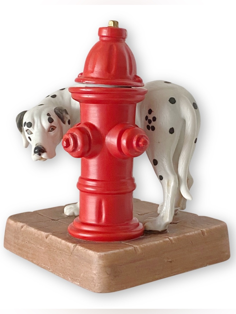 Vintage 1982 Dalmatian Firefighter Anticipation Porcelain Decanter Whisky Bottle
